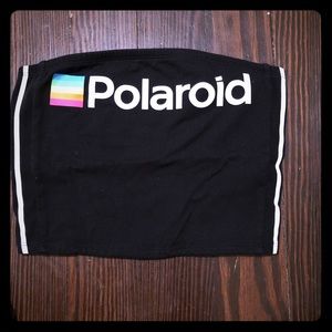 Black graphic tube top